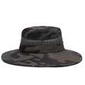 Dark camouflage outdoor sun hat with wide brim and breathable mesh ventilation band - Black Camouflage