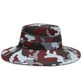 Cappello da sole da uomo a tesa larga in mimetico rosso con rete traspirante trekking - Mimetico Rosso Cucito