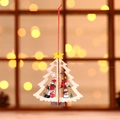 Addobbo natalizio in legno intagliato al laser con motivi di Babbo Natale e pupazzo di neve - Pupazzo di Neve Albero di Natale 3D