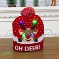 Knitted Christmas beanie with LED lights, reindeer pattern, and Oh Deer slogan - Reindeer Slogan