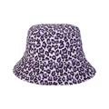 Purple leopard print bucket hat for women with reversible design and sun protection - M (56-58cm) / Purple