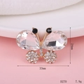 Detailed view of butterfly rhinestone charms with dimensions 33mm by 24mm for DIY crafts - D270 Crystal Butterfly (White)