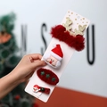 Weihnachts-Haarspangen Set mit Rentiergeweih und Weihnachtsmann für Mädchen - Weihnachtsmann 4-Teiliges Set
