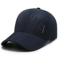 Navy blue laser-cut breathable sports baseball cap with quick-dry fabric for outdoor - Navy Blue