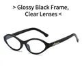 Retro cat-eye blue light blocking glasses with bright black frame and clear lenses - Black Frame Clear Lenses