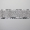 Silver metallic glitter ribbon with fringe edges for gift wrapping and DIY decor - 16mm / Silver