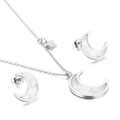 Conjunto de joyas de plata con estrella y luna e incrustación de nácar para mujer - Color Acero