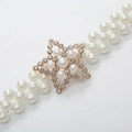 Elegante doppelreihige weiße Perlenkette für die Taille mit goldener Sternschnalle - Pentagramm