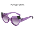 Cat-Eye-Sonnenbrille mit lila transparentem Kunststoffrahmen und lila Verlaufsgläsern - Lila/Lila