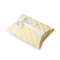 Scatola regalo a righe gialle con fiocco bianco e cartellino Thank You per caramelle - Quadri Giallo / 18.5*13.5*3.5cm