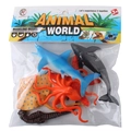 6-piece set of realistic ocean animal model toys including shark whale and octopus - Marine Animal Simulation Model Set (929-95)