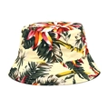 Cappello a secchiello reversibile in cotone con stampa floreale tropicale beige - M(56-58cm) / Stampa Tropicale Crema (1)