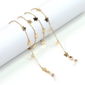 Elegant gold butterfly eyewear chain with metallic finish and adjustable silicone loops - Gold