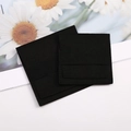 Set of small and large black microfiber velvet jewelry pouches with flap closure - 8x8cm / Black