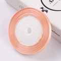 6mm wide light peach satin ribbon on spool for gift wrapping and hair accessories - Champagne