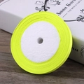 Fluorescent yellow 6mm ribbon roll with glossy finish for hair accessories and gift wrapping - Neon Lime