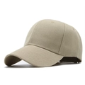 Detail of khaki twill cotton baseball cap with curved brim and breathable eyelets - Khaki