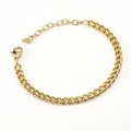 Chaîne cubaine classique en acier inoxydable plaqué or 18K avec fermoir mousqueton sûr - Bracelet / Or 18K