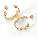 Boucles d'oreilles créoles dorées en forme d'étoile en acier inoxydable chic - Doré