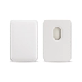 White PU leather MagSafe magnetic card holder wallet for iPhone series in minimalist style - White