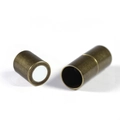 Cylindrical magnetic clasps for DIY jewelry in antique bronze finish on white background - Bronze