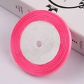 Roll of bright pink 6mm satin ribbon with silk finish for gift wrapping and hair DIY - Silver Pink