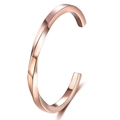 Eleganter 18K Roségold beschichteter Edelstahl-Armreif mit Mobius-Drehung für Damen - Roségold