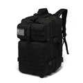 Tactical black 3P military backpack with US flag patch and MOLLE system for hiking - One Size / Black