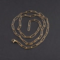 Golden paperclip chain necklace made of stainless steel with a secure lobster clasp - Necklace (40cm) / Gold