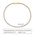 Collana Con Zirconi Bianchi Lunga 365 Cm