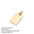 Gepolijste roestvrijstalen rechthoekige hangers in goud, staal en roségouden afwerking - Rechthoekige Stijl (YP23728) / Goud