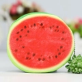 Cute cartoon watermelon plush coin purse with red fruit pulp and green zipper detail - Round Red Watermelon