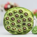 Creative plush coin purse with realistic green lotus seed pod pattern and metal chain - Lotus Seed Pod