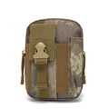 Tactical molle phone pouch in camouflage and khaki nylon with durable buckle closure - Atacs-AU