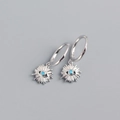 Dettaglio orecchini S925 in argento con pendente occhio di bue e perla turchese - Argento 925 / Oro Bianco