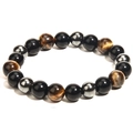 Élastique Œil De Tigre Hématite Noir Brillant 10 Mm | Matériau De Qualité Supérieure 10 Mm