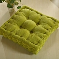 Thick grass green square corduroy seat cushion with nine-hole tufted design for chairs - Bean Green (Square)