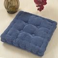 Blue square corn fleece chair cushion with tufted texture for office and home comfort - Denim Blue (Square)