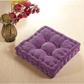 Deep purple square thickened corduroy seat cushion with 9-hole tufted design for chairs - Lavender Purple (Square)