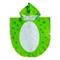 Green dinosaur cartoon hooded cotton bathrobe for toddlers with 3D spine details - New Gauze Green