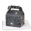 Halloween black cake gift box with white spider web patterns and portable handle - Spider Web - Black