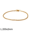 2mm wide gold stainless steel O-chain bracelet for men and women with lobster clasp - Gold (KB126609-Z)