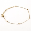 Minimalist gold stainless steel beaded bracelet with lobster clasp on a clean white background - Bracelet (16+5cm) / 18K Gold