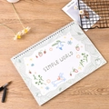 Simple World notebook with bunny and plant illustration on white spiral binding - A5 / Simple World