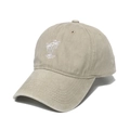 Vintage washed khaki baseball cap with white coconut tree embroidery shown from a side angle - 58cm / Beige