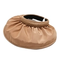 Khaki wide brim visor hat with pleated texture and comfortable padded headband - Adjustable / Brown