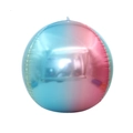 22 inch 4D round aluminum foil balloon with blue and pink macaron gradient metallic finish - 22 Inch 4D Ball / Rainbow Gradient