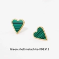 Boucles d'Oreilles Clous en Malachite Verte (KDE512)