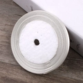6mm silver white satin ribbon roll with metallic sheen and foam core for hair accessories - Silver