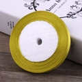 6mm wide golden polyester satin ribbon roll for gift wrapping and DIY crafts - Grass Yellow